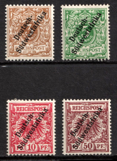 1898-99 South West Africa, German Colonies, Germany (Mi. 5 b, 6 - 7, 11, CV $60)