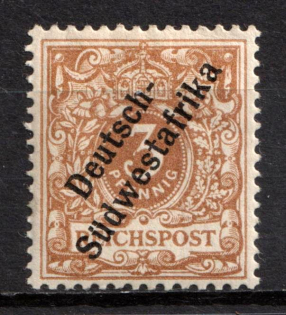1898-99 3pf South West Africa, German Colonies, Germany (Mi. 5 c, Bright Brown-Ochre Color, Signed, CV $80)