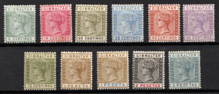 1886-96 Gibraltar, British Colonies (SG 22 - 24, 26 - 33, CV $290)