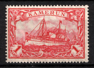 1919 1m Cameroon, German Colonies, Kaiser’s Yacht, Germany (Mi. 24 II B, CV $70, MNH)