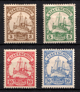 1901 Kiauchau, German Colonies, Kaiser’s Yacht, Germany (Mi. 5 - 8, CV $20)