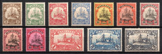 1901 Marianas Islands, German Colonies, Kaiser’s Yacht, Germany (Mi. 7 - 18, CV $50)