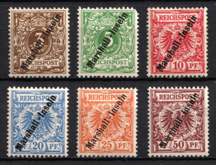 1899 Marshall Islands, German Colonies, Germany (Mi. 7 - 12, Full Set, CV $120)