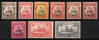 1900-01 Samoa, German Colonies, Kaiser’s Yacht, Germany (Mi. 7 - 9, 11 - 17, CV $20)