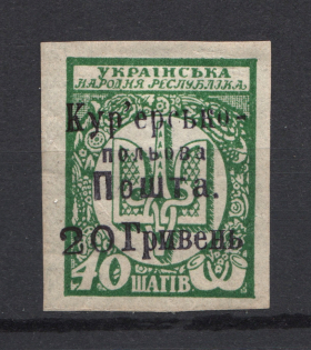 1920 Ukraine Courier-Field Mail 20 Грн on 40 Ш (Unknown Type, RRR, Signed)