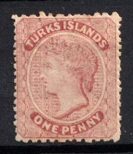 1873 1p Turks Islands, British Colonies (SG 4, CV $80)