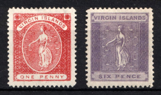 1887 British Virgin Islands, British Colonies (SG 38, 41, CV $100)