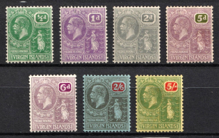 1922-28 British Virgin Islands, British Colonies (SG 86, 88, 92, 97 - 98, 100 - 101, CV $80)