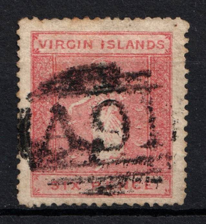 1868 6p British Virgin Islands, British Colonies (SG 13, Used, CV $490)