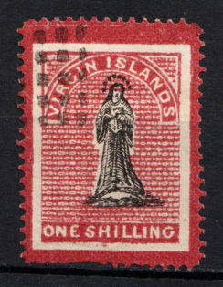 1867 1s British Virgin Islands, British Colonies (SG 19, Used, CV $120)
