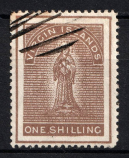 1887 1s British Virgin Islands, British Colonies (SG 41, Used, CV $70)