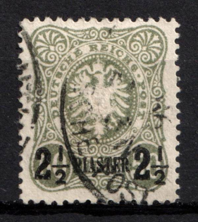 1884 2.5pia German Offices in Turkey, Germany (Mi. 5, Used, Signed, CV $120)