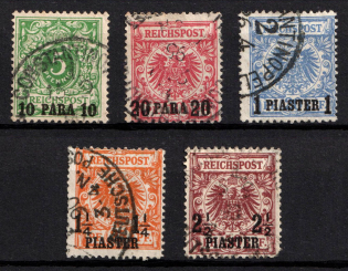 1889-1900 German Offices in Turkey, Germany (Mi. 6 - 10, Full Set, Used, CV $70)