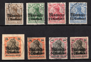 1906-11 German Offices in Morocco, Germany (Mi. 34 - 41, Used, CV $300)