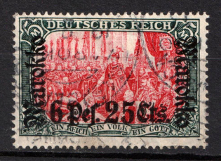 1911 6p 25c German Offices in Morocco, Germany (Mi. 58 I Aa, Used, Certificate, Signed, CV $500)