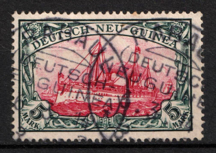 1901 5m New Guinea, German Colonies, Kaiser’s Yacht, Germany (Mi. 19, Used, Signed, CV $720)