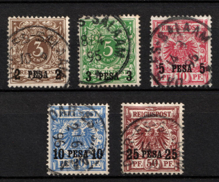 1893 East Africa, German Colonies, Germany (Mi. 1 - 5, Full Set, Used, CV $240)