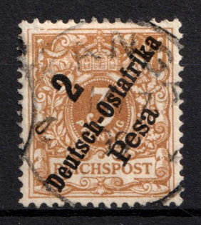 1896-99 2p East Africa, German Colonies, Germany (Mi. 6 b, Light Ochre-Brown Color, Used, CV $70)