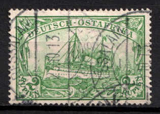 1901 2r East Africa, German Colonies, Kaiser’s Yacht, Germany (Mi. 20, Used, CV $120)