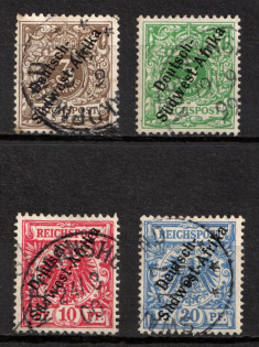 1897-99 South West Africa, German Colonies, Germany (Mi. 1 - 4, Used, CV $50)