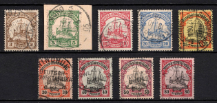 1901 South West Africa, German Colonies, Kaiser’s Yacht, Germany (Mi. 11 - 19, Used, Signed, CV $40)