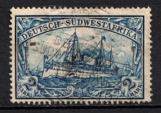 1901 2m South West Africa, German Colonies, Kaiser’s Yacht, Germany (Mi. 21, Used, CV $50)