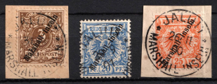1899 Marshall Islands, German Colonies, Germany (Mi. 7, 10 - 11, Used, CV $100)