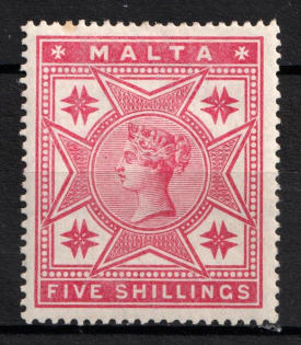 1866 5s Malta, British Colonies (SG 30, CV $170)
