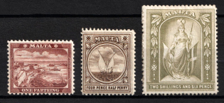 1899-1901 Malta, British Colonies (SG 31 - 32, 34, Signed, CV $120)