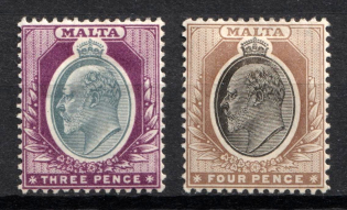 1903-04 Malta, British Colonies (SG 42 - 43, CV $40)