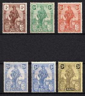 1922-26 Malta, British Colonies (SG 123 - 124, 127, 129 - 131, CV $50)