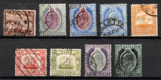 1904-14 Malta, British Colonies (SG 45, 50, 52 - 53, 57 - 62, Used, CV $50)