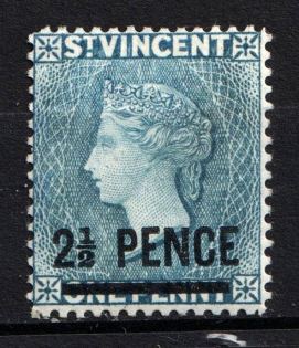 1883 2.5p on 1p St. Vincent, British Colonies (SG 40, CV $40)