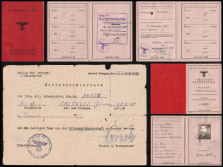 1944 (27 Aug) Italy WWII Fascist Propaganda, Temporary Foreign Passport