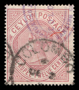 1886 - 1895 Ceylon, British Colonies (SG 201, Used, CV $50)