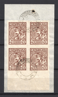 1918 Ukraine Cancellation Novobelitsa Mogilev 20 Шагів