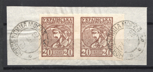 1918 Ukraine Cancellation Novobelitsa Mogilev 20 Шагів