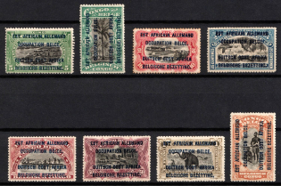 1916 Belgian Congo, Belgian Occupation of German East Africa (Mi. 1 - 8, Full Set, CV $50)