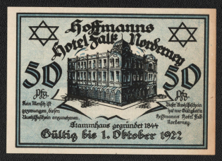 1922 (1 Oct) 50pf Germany, Private Issue with Star of David, Jewish Propaganda