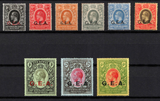 1917 Tanganyika, British Occupation of German East Africa (SG. 45, 48, 50 - 52, 55 - 56, 58, 73, CV $80)