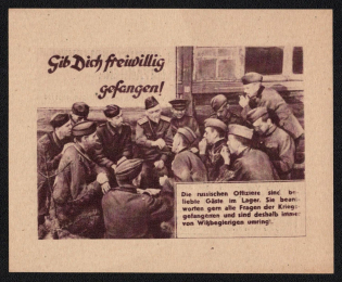 WWII USSR Soviet Propaganda Leaflet for German Army in Russia