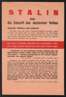 WWII USSR Soviet Propaganda Leaflet for German Army in Russia