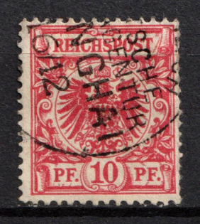 1890-1901 10pf German Offices in China, Germany, Forerunner (Mi. V 47, Shanghai Postmark, CV $30)