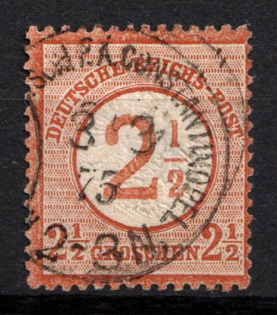1872 2.5gr German Offices in Turkey, Germany, Forerunner (Mi. V 21 a, Constantinople Postmark, CV $170)
