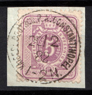 1880 5pf German Offices in Turkey on piece, Germany, Forerunner (Mi. V 40, Constantinople Postmark, Signed, CV $110)