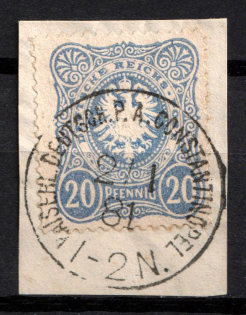 1880 20pf German Offices in Turkey on piece, Germany, Forerunner (Mi. V 42 a, Constantinople Postmark, Signed, CV $40)