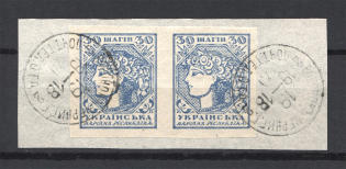 1918 Ukraine Cancellation Voronʹky Chernihiv 30 Шагів