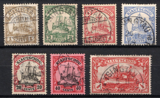 1905 Kiauchau, German Colonies, Kaiser’s Yacht, Germany (Mi. 18 - 24 B, Signed, Used, CV $310)