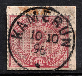 1887-1901 2m German Offices in Cameroon on piece, Germany, Forerunner (Mi. V 37, Used, Signed, CV $240)