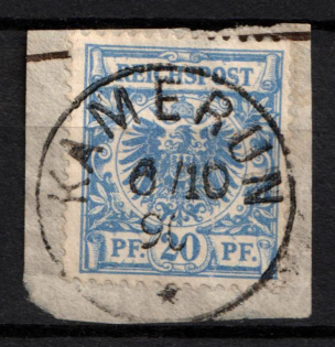 1890-1901 20pf German Offices in Cameroon on piece, Germany, Forerunner (Mi. V 48, Used, Signed, CV $50)
